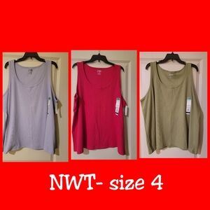 BUNDLE OF 3-Women's Tank Top Trio - Gray, Pink, and Green